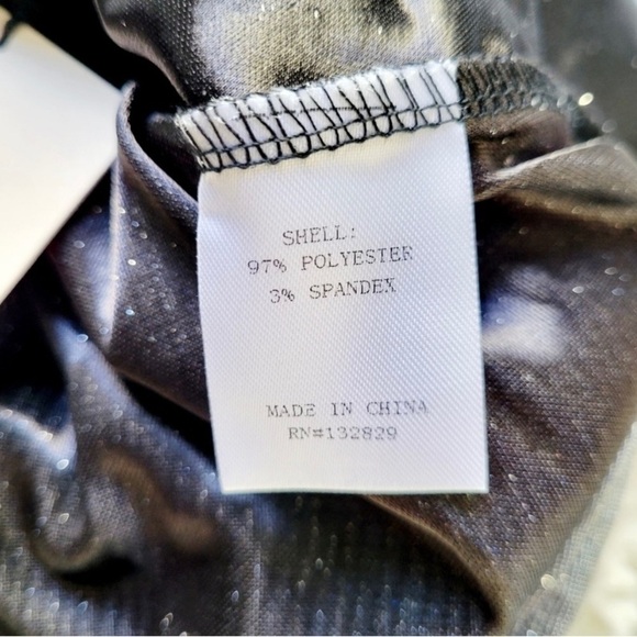 NEW Superdown Helene Top Sparkling Shoulder Ties In Metallic Blue M - Picture 6 of 9